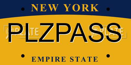 PLZPASS New York License Plate