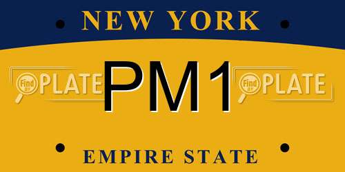PM1 New York License Plate