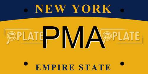 PMA New York License Plate