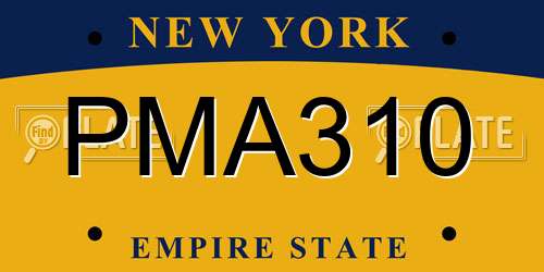 PMA310 New York License Plate