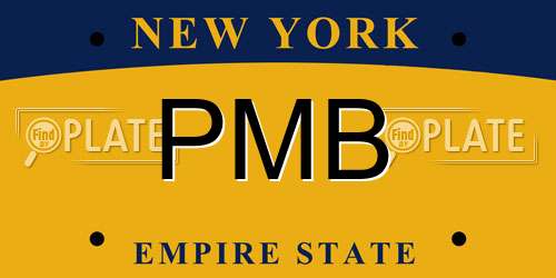 PMB New York License Plate
