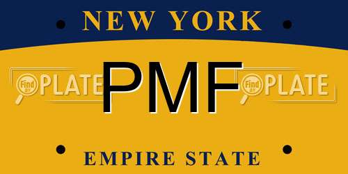 PMF New York License Plate