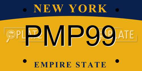 PMP99 New York License Plate