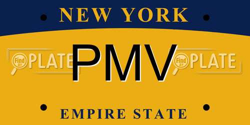 PMV New York License Plate