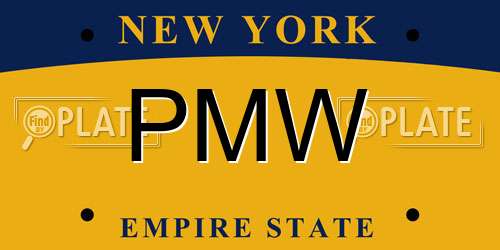 PMW New York License Plate