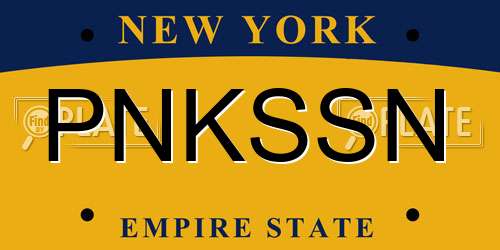 PNKSSN New York License Plate