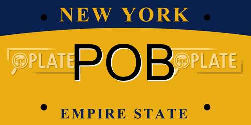 POB New York License Plate