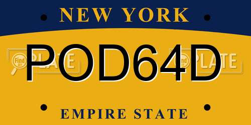 POD64D New York License Plate