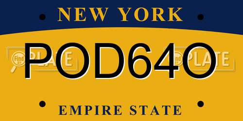 POD64O New York License Plate