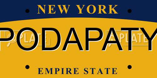 PODAPATY New York License Plate