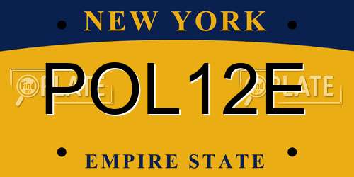 POL12E New York License Plate