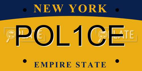 POL1CE New York License Plate
