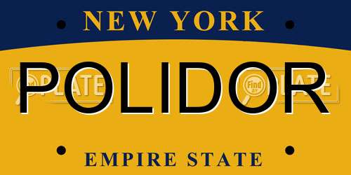 POLIDOR New York License Plate