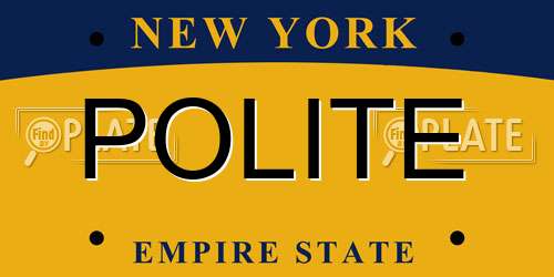 POLITE New York License Plate