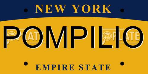 POMPILIO New York License Plate