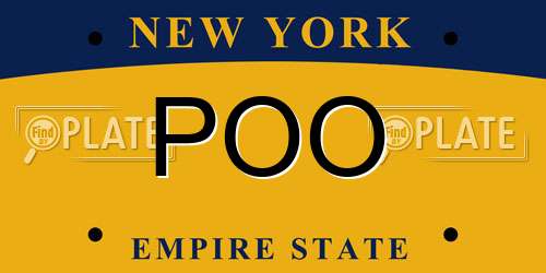 POO New York License Plate