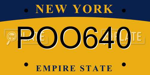 POO640 New York License Plate