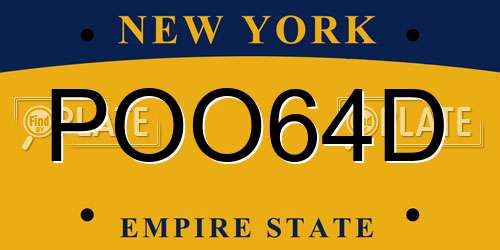 POO64D New York License Plate