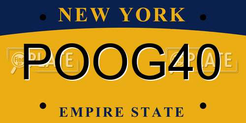 POOG40 New York License Plate