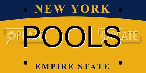 POOLS New York License Plate