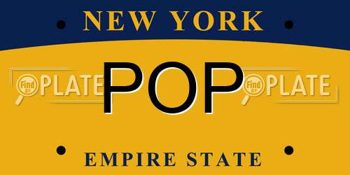 POP New York License Plate