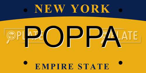 POPPA New York License Plate