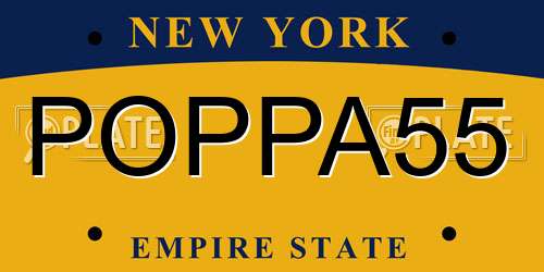 POPPA55 New York License Plate