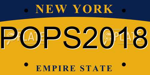 POPS2018 New York License Plate