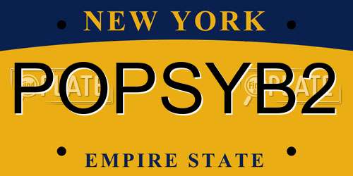 POPSYB2 New York License Plate