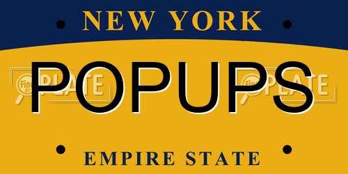 POPUPS New York License Plate