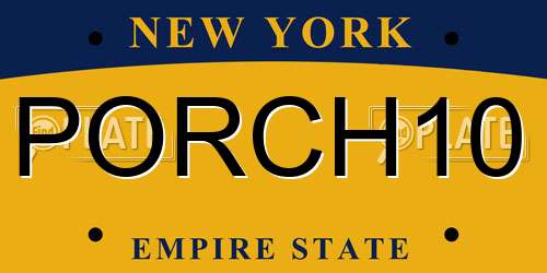 PORCH10 New York License Plate