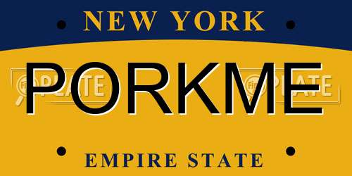 PORKME New York License Plate