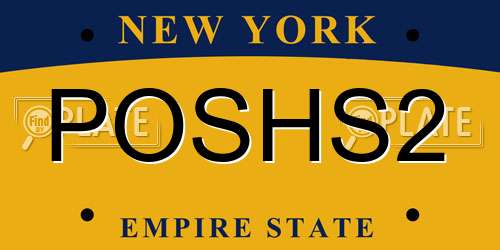 POSHS2 New York License Plate