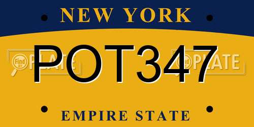 POT347 New York License Plate