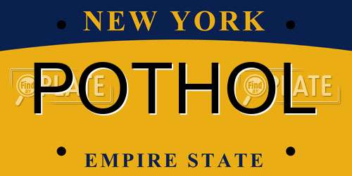 POTHOL New York License Plate