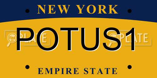 POTUS1 New York License Plate