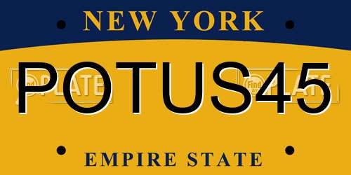 POTUS45 New York License Plate
