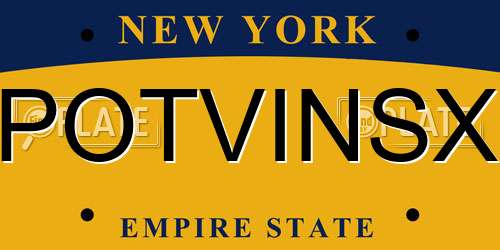 POTVINSX New York License Plate