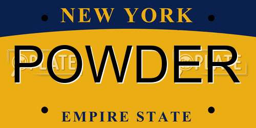 POWDER New York License Plate