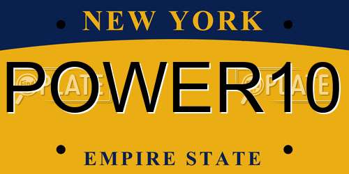 POWER10 New York License Plate