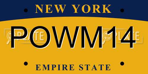 POWM14 New York License Plate
