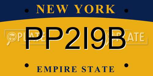PP2I9B New York License Plate
