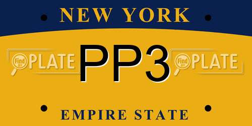 PP3 New York License Plate