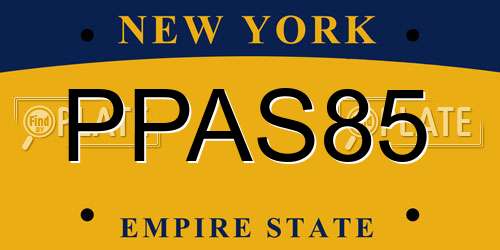 PPAS85 New York License Plate