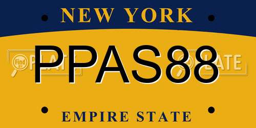 PPAS88 New York License Plate