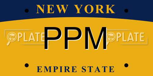 PPM New York License Plate