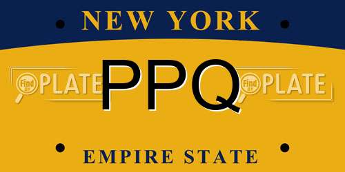 PPQ New York License Plate