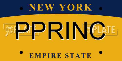 PPRINC New York License Plate