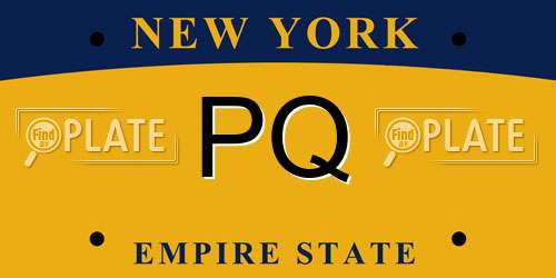 PQ New York License Plate