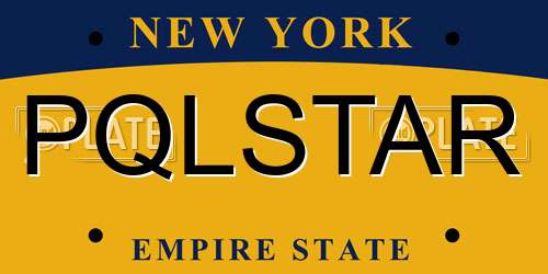 PQLSTAR New York License Plate